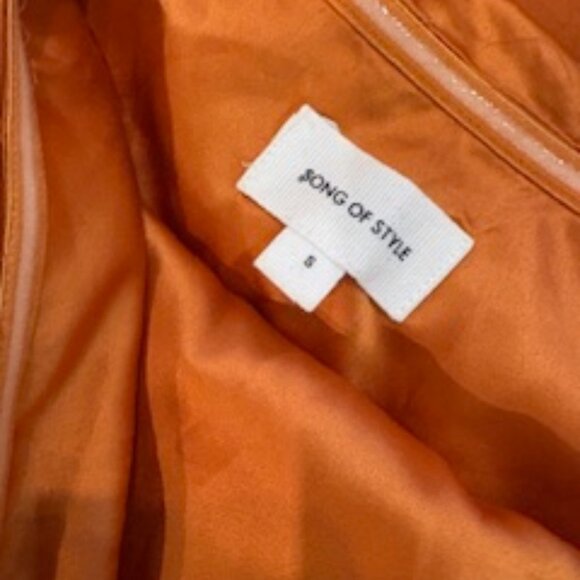 EUC Song of Style Graham Midi One Shoulder Ruched Satin Dress sz S - Picture 4 of 8